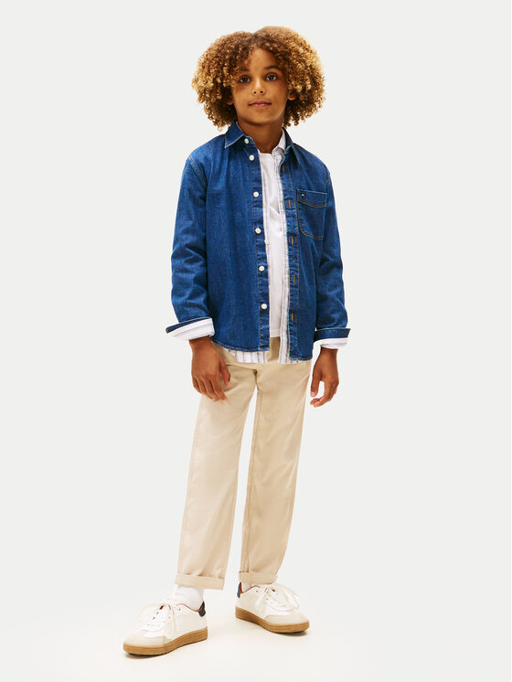 Tommy Hilfiger Tommy Hilfiger džínsová košeľa KB0KB10069 Tmavomodrá Regular Fit