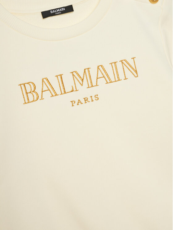 Balmain Balmain Felpa BV4B10-Z0081 Écru Regular Fit