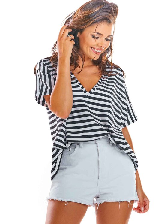Infinite You Infinite You Bluzka M203 Czarny Basic Fit