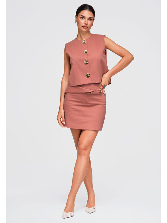 Ombre Ombre Spódnica mini OW-GL-E0006 Czerwony Authentic Slim Fit