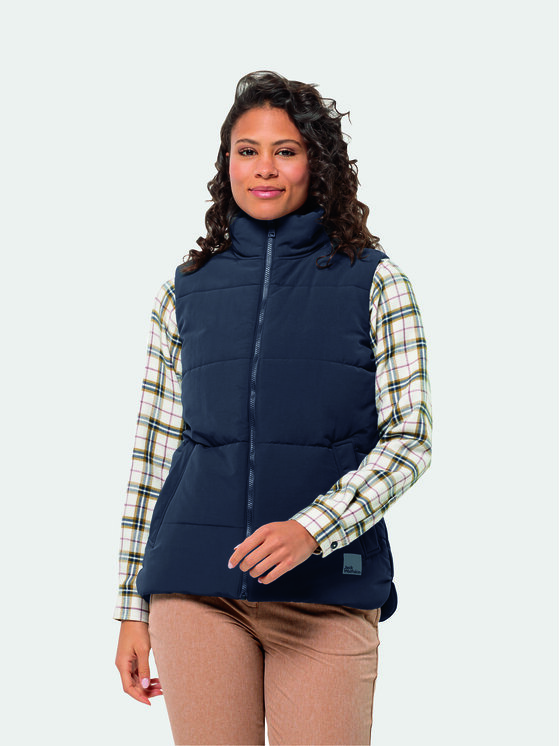 Jack Wolfskin Prsluk White Frost Vest 1207371 Tamnoplava Regular Fit