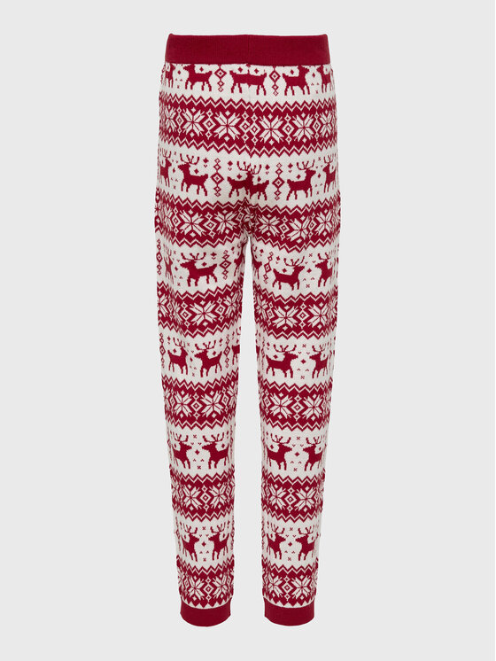 Kids ONLY Kids ONLY Spodnie dzianinowe Xmas 15273656 Czerwony Regular Fit