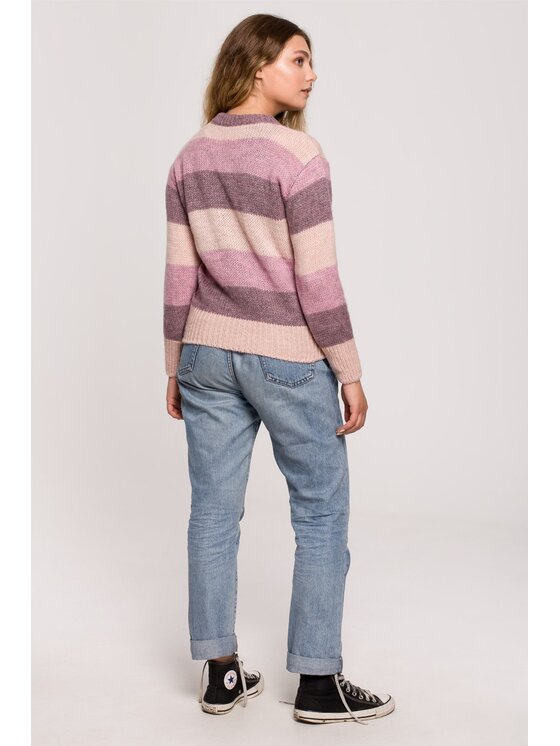 BeWear BeWear Sveter bk071 Ružová Baggy Fit