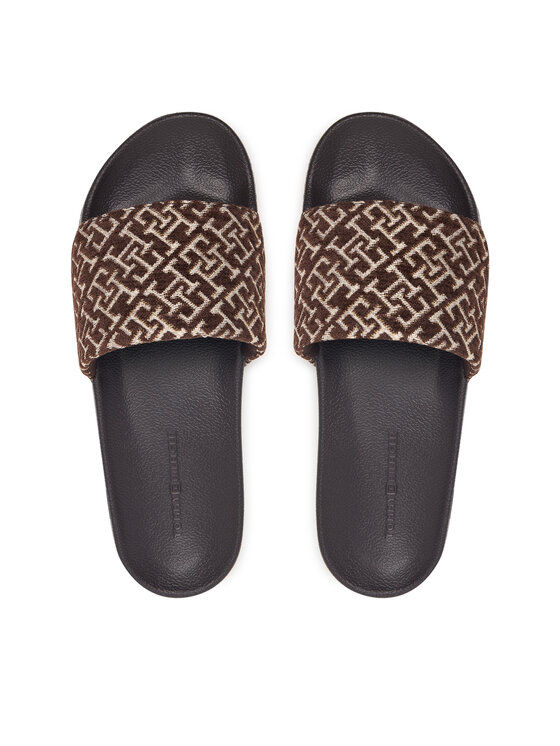 Tommy Hilfiger Tommy Hilfiger Plätud Th Monogram Pool Slide FW0FW09611 Pruun