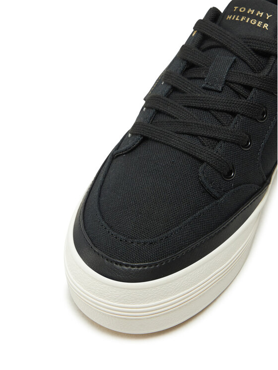Tommy Hilfiger Tommy Hilfiger Laisvalaikio batai Essential Vulc Textile Sneaker FW0FW08323 Juoda