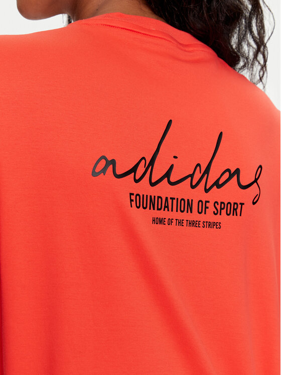 adidas adidas Тишърт Signature Graphic Print IY1460 Оранжев Loose Fit