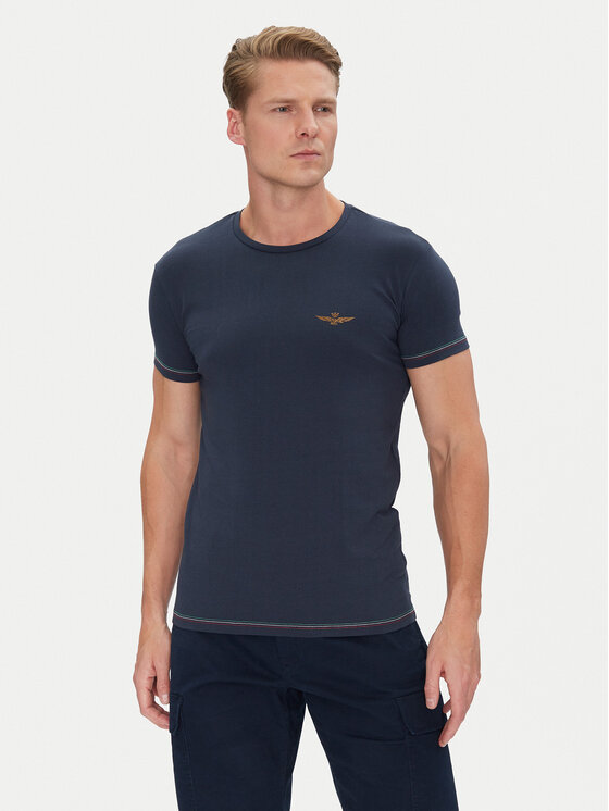 Aeronautica Militare Aeronautica Militare Tričko AM1UTI003 Tmavomodrá Regular Fit