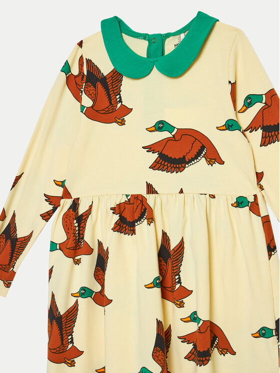 MINI RODINI Mini Rodini Sukienka codzienna Ducks 2275012123 Żółty Regular Fit