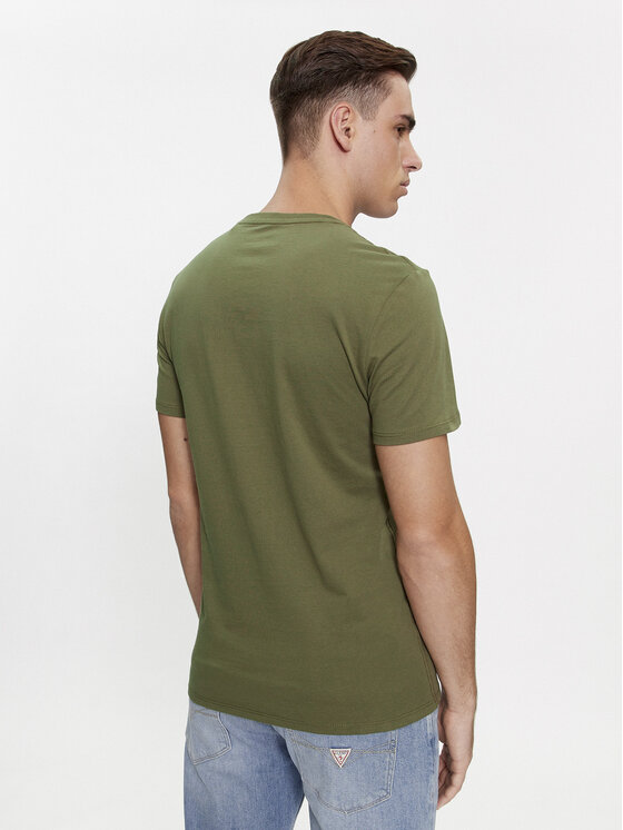 Guess Guess Tričko Logo M2YI71 I3Z14 Zelená Slim Fit