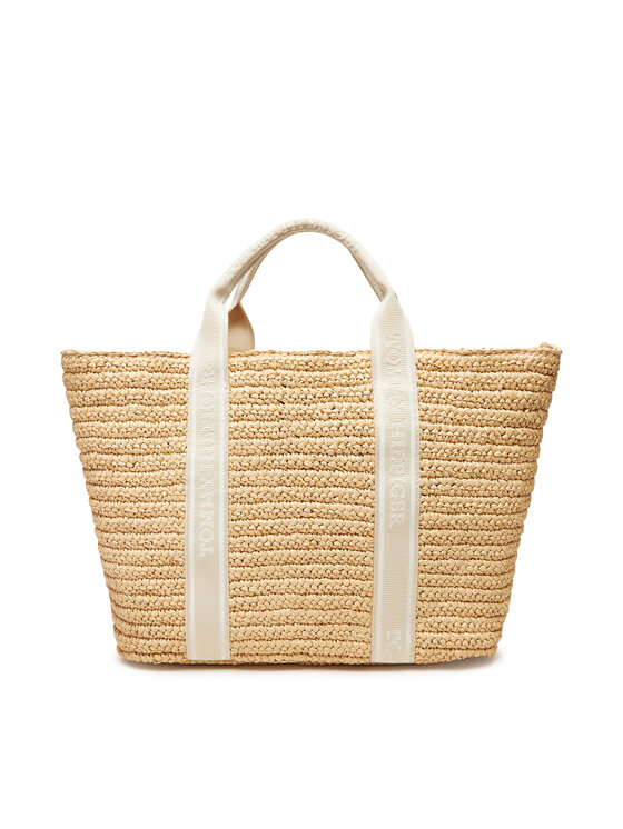 Tommy Hilfiger Tommy Hilfiger Torebka Th Spring Logo Tote AW0AW17196 Beżowy