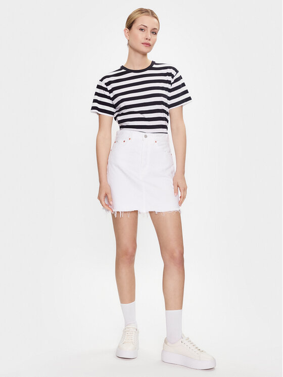 Polo Ralph Lauren Polo Ralph Lauren Džínová sukně 211903405001 Bílá Slim Fit