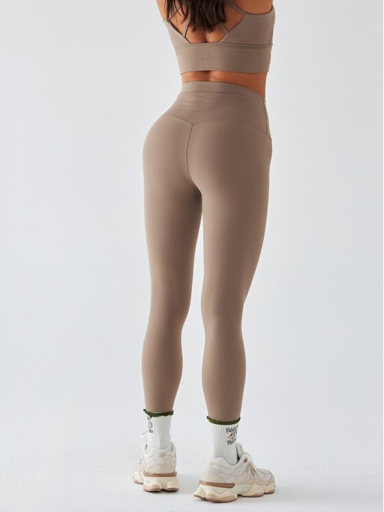 BeShaped BeShaped Legginsy Sportowe - Morning Dew Beżowy Shaping Fit