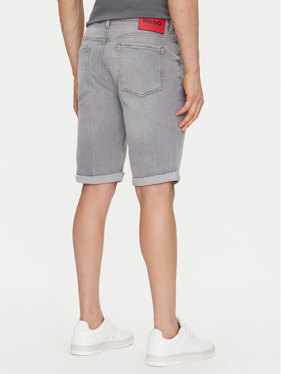 HUGO HUGO Szorty jeansowe 50537720 Szary Slim Fit