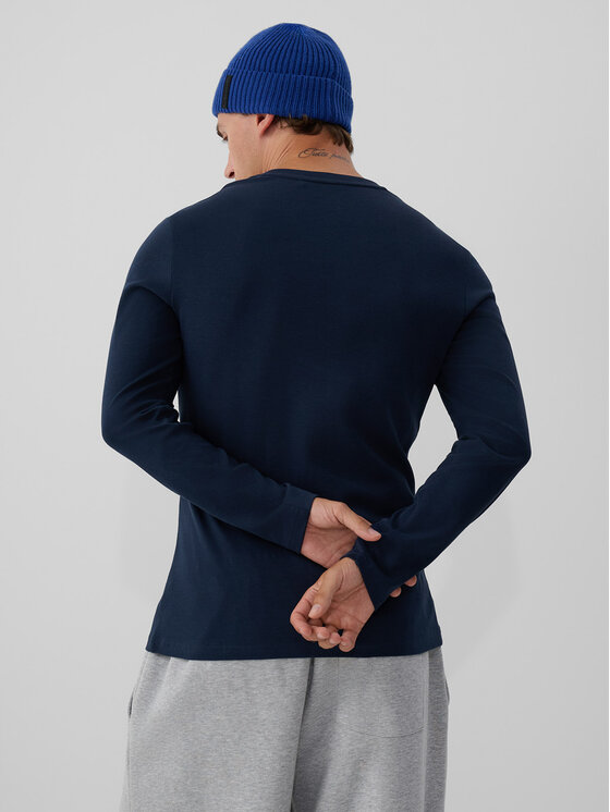 4F 4F Longsleeve ESSENTIAL Granatowy Slim Fit