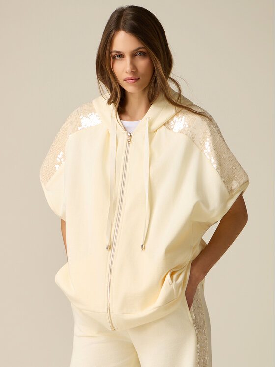 Oltre Oltre Felpa G870E000323N013 Bianco Baggy Fit