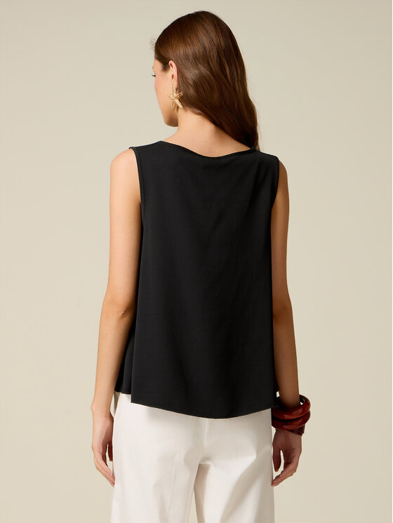 Oltre Oltre Bluzka 2517J000763N033 Czarny Regular Fit
