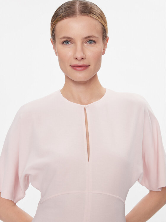 Tommy Hilfiger Tommy Hilfiger Коктейльна сукня Shiny Interlock C-Nk Ss WW0WW40732 Рожевий Slim Fit