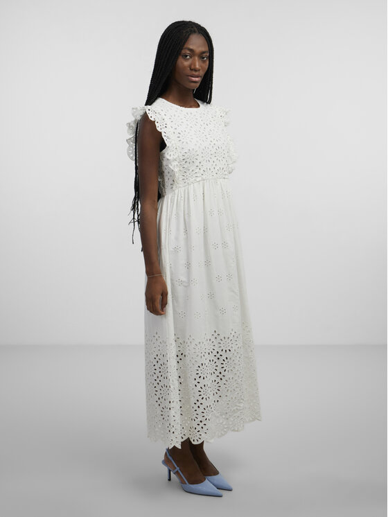 YAS Šaty 26030193 Biela Regular Fit