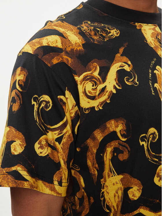 Versace Jeans Couture Versace Jeans Couture Тишърт 76GAH611 Черен Regular Fit