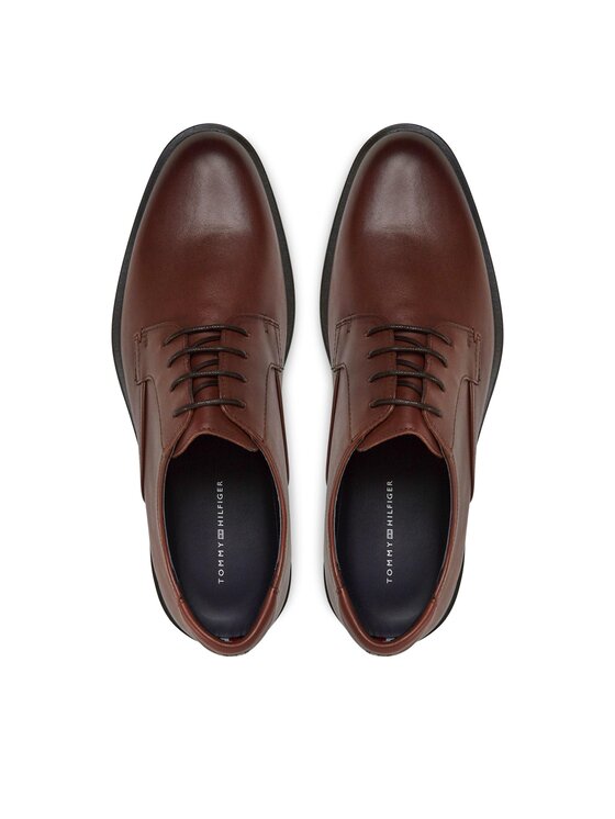 Tommy Hilfiger Tommy Hilfiger Półbuty Core Rwb Hilfiger Lth Shoe FM0FM04867 Brązowy