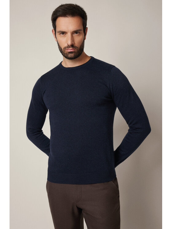 Lancerto Lancerto Sweter Joakim SW073225000044 Granatowy Regular Fit
