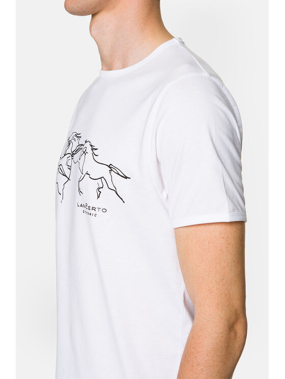 Lancerto Lancerto T-Shirt Alfred TS073221000032 Biały Regular Fit