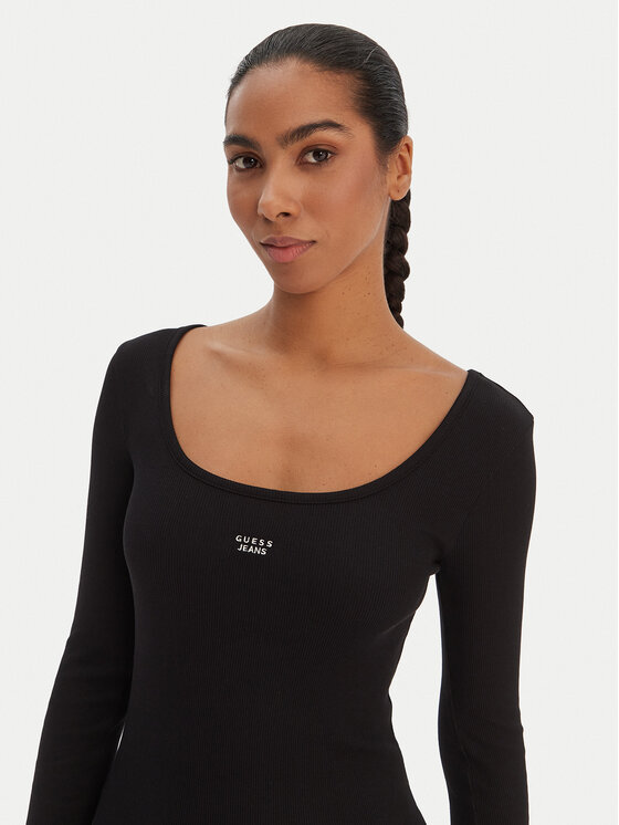 Guess Jeans Guess Jeans Kleid für den Alltag W5BK12 KA0H1 Schwarz Slim Fit