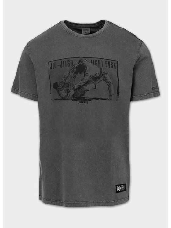 PITBULL PITBULL T-Shirt JIU-JITSU FIGHT DVSN Szary Regular Fit