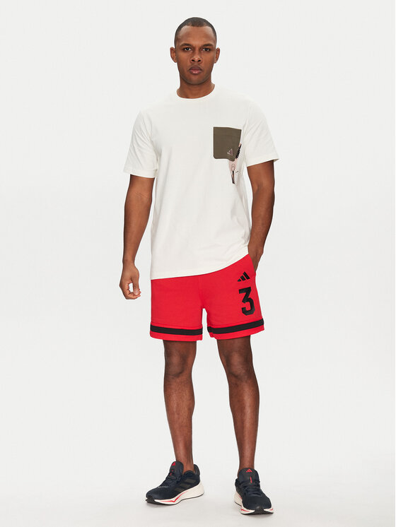 adidas adidas Tricou Lens Elevated Pocket Graphic JJ3928 Alb Loose Fit