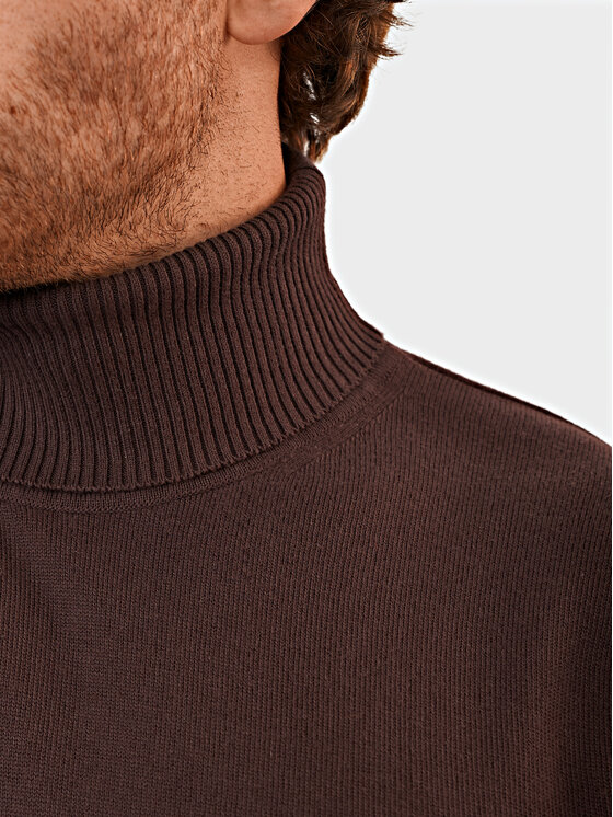 Evenemen Evenemen Sweter Golf Brązowy Slim Fit