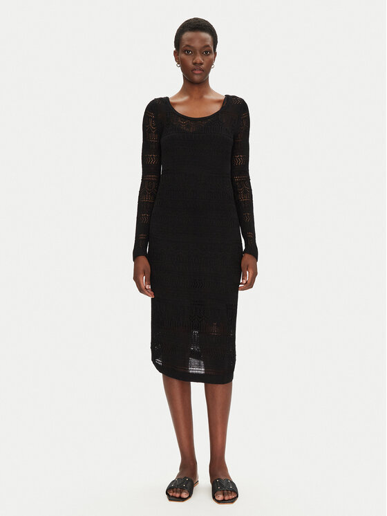 Morgan Morgan Rochie tricotată 251-RMPIMA M Negru Slim Fit
