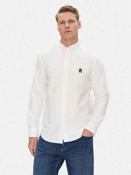 Tommy Hilfiger Tommy Hilfiger Cămașă Heritage MW0MW39235 Alb Regular Fit