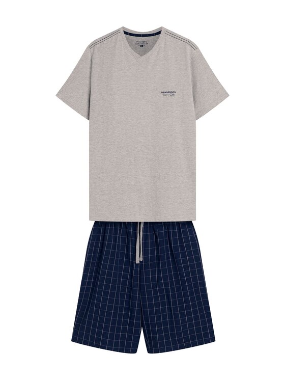 Henderson Henderson Piżama 42618 Szary Regular Fit