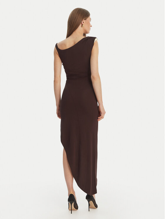 Elisabetta Franchi Elisabetta Franchi Koktejlové šaty AB-906-61E2-450 Hnědá Regular Fit