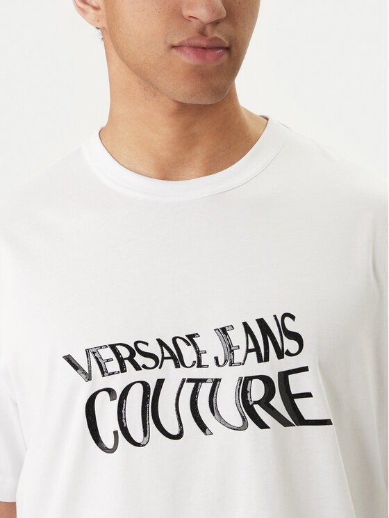 Versace Jeans Couture Versace Jeans Couture Тишърт 80GAHE04 CJ00E Бял Regular Fit