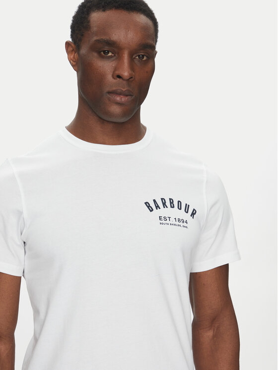 Barbour Barbour T-Shirt Preppy MTS0502WH11 Biały Tailored Fit