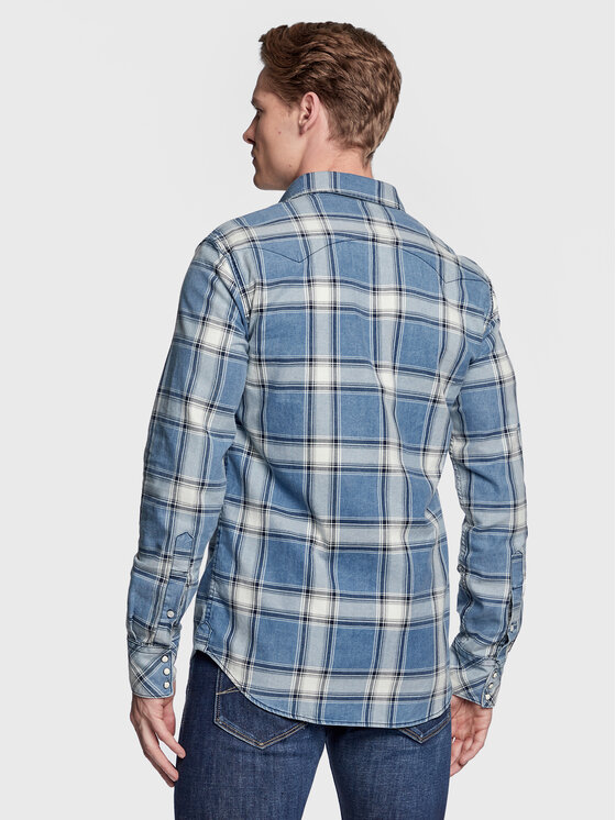 REPLAY Replay Koszula M4981A.000.52586 Niebieski Regular Fit