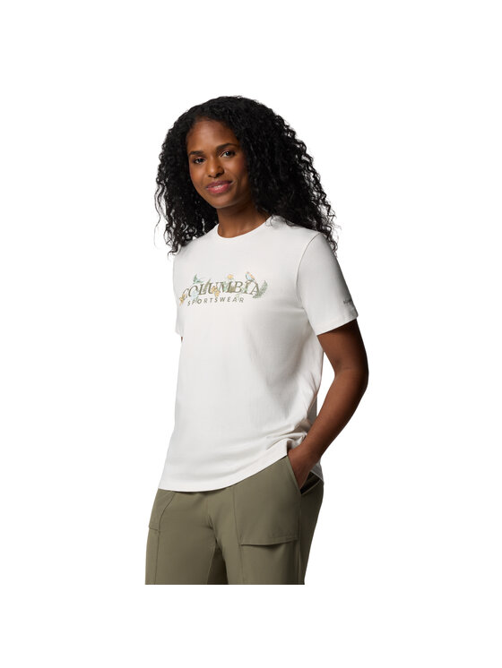 Columbia Columbia T-Shirt Columbia Boundless Beauty Logo SS Tee Beżowy Regular Fit