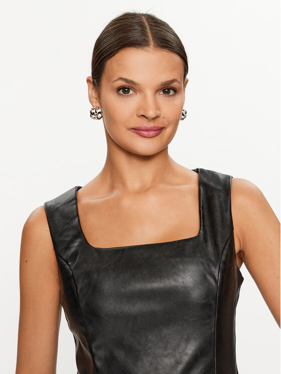 Glamorous Glamorous Рокля от имитация на кожа TM0685 Черен Regular Fit