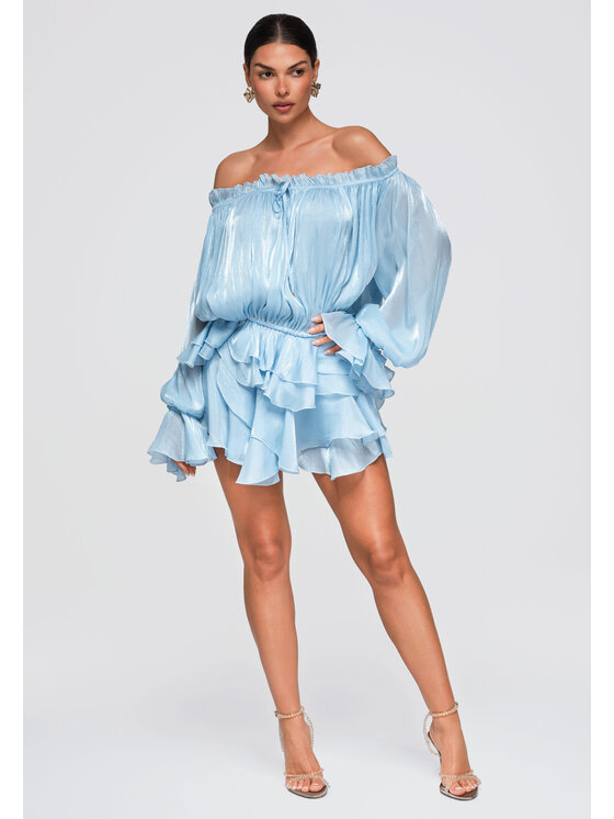 Ombre Ombre Bluzka OW-TS-E0064 Niebieski Loose Fit