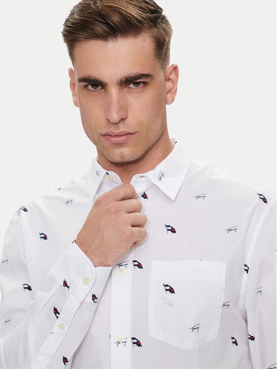Tommy Jeans Tommy Jeans Πουκάμισο Critter DM0DM19521 Λευκό Regular Fit