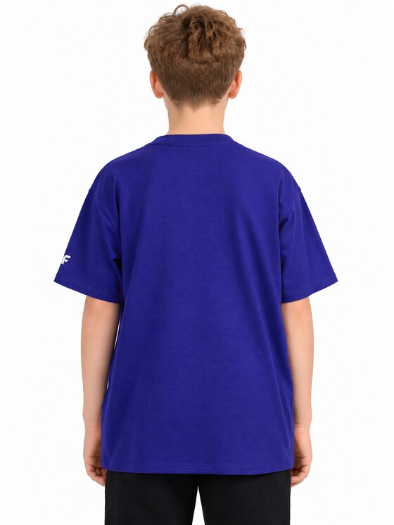 4F 4F T-Shirt 4FJWAW26TTSHM3516-36S Niebieski Loose Fit