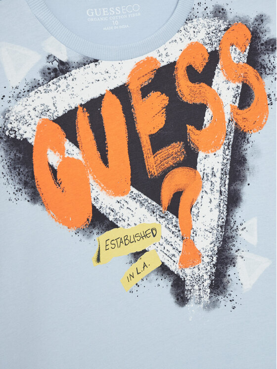 Guess Guess T-Shirt L5GI00 K8HM4 Modrá Regular Fit
