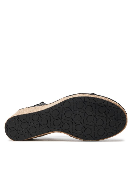 Calvin Klein Calvin Klein Еспадрильї Wedge Sandal 50 Relock Lth HW0HW01963 Чорний