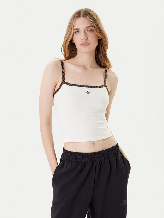 adidas adidas Top Leopard JW7309 Bianco Slim Fit
