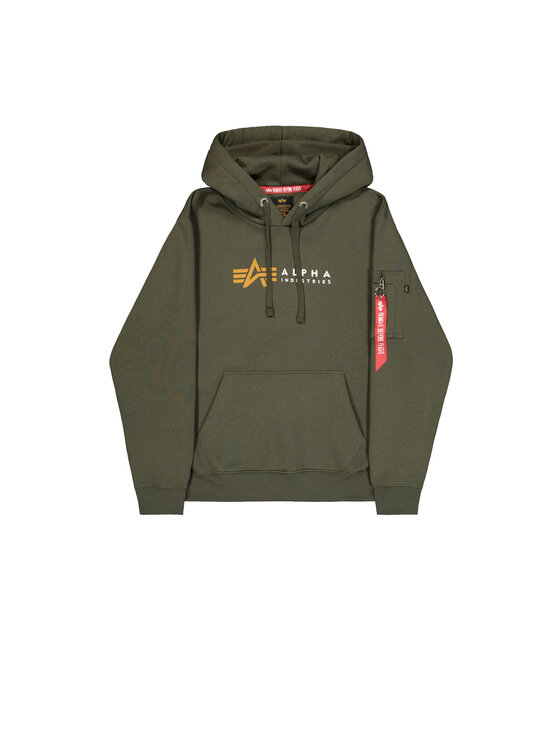 Alpha Industries Alpha Industries Bluza Alpha Label Hoodie Zielony Regular Fit