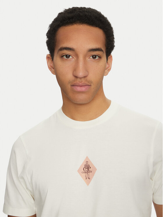 C.P. Company C.P. Company Тишърт 18CMTS144A006586W Бял Regular Fit