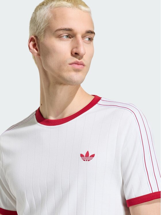 adidas adidas Tričko Drop Needle 3 Stripes Tee KS7449 Biela Regular Fit