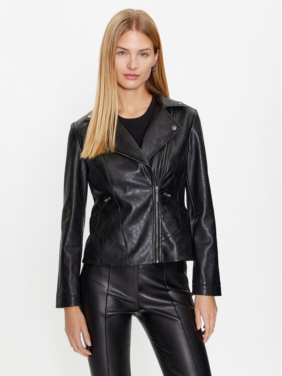Tatuum Geacă din imitație de piele Ramonesi T2316.013 Negru Slim Fit