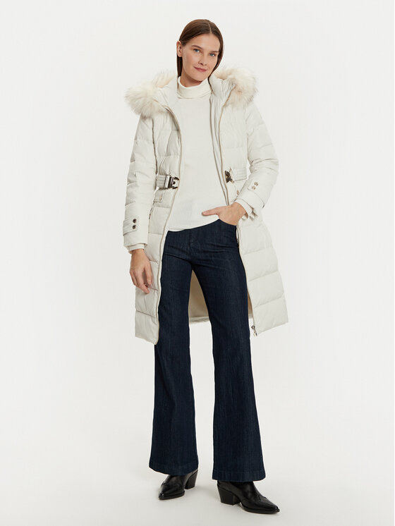 Morgan Morgan Pūkinė striukė 242-GARENA Écru Slim Fit